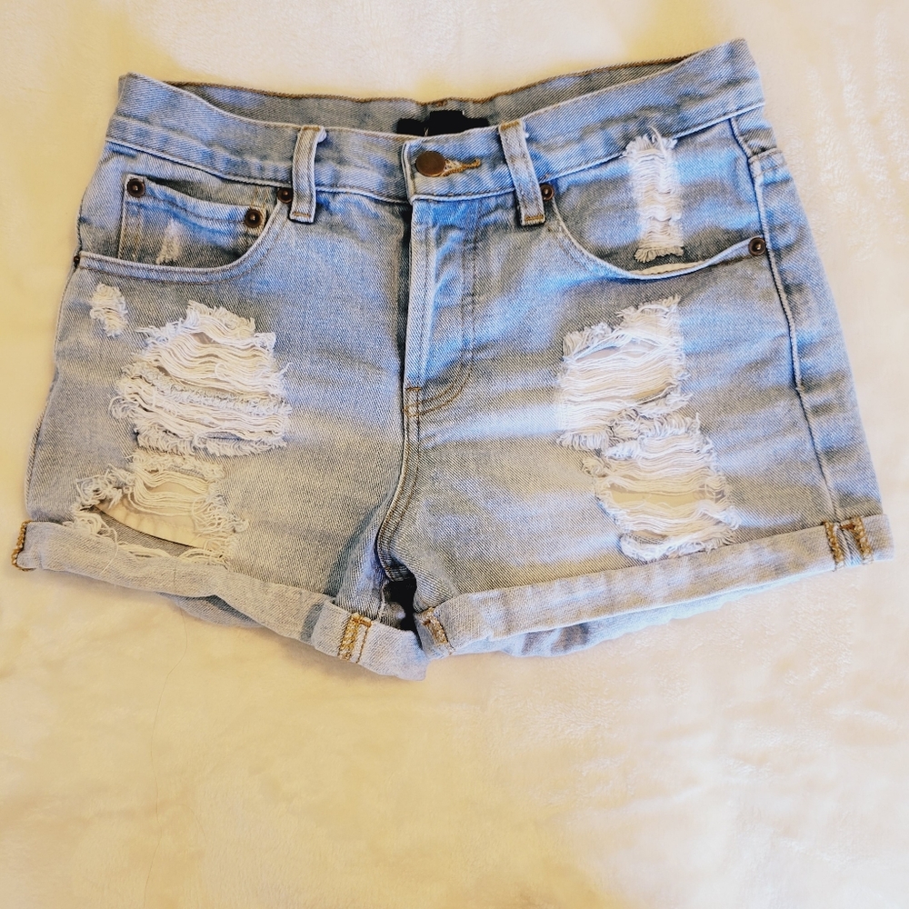 New Forever 21 distress denim shorts